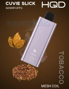 HQD Cuvie Slick 6000 Puffs- Tobacco