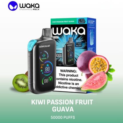 Waka Blast 50k Puffs Disposable Vape 50mg kiwi Passion Fruit Guava
