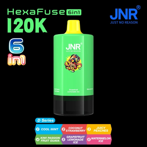 JNR HexaFuse 120K Puffs Disposable Vape 6-in-1